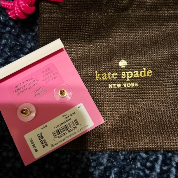 Kate Spade Stud Earrings with Square sparkle accent in opal - Picture 3 of 3